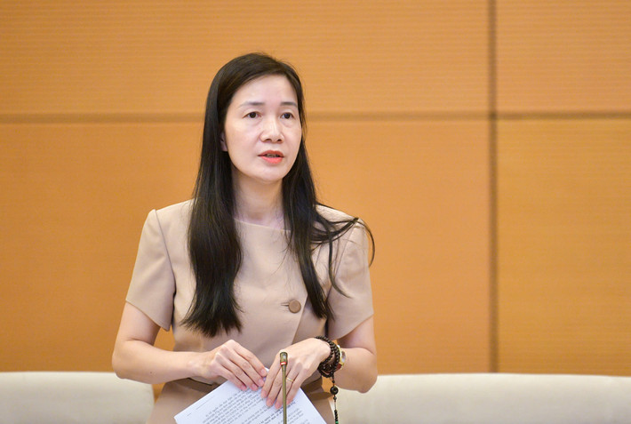 Phó Tổng Giám đốc Ngân hàng Chính sách Xã hội Nguyễn Thị Hằng phát biểu. Ảnh: Hồ Long Phó Tổng Giám đốc Ngân hàng Chính sách Xã hội Nguyễn Thị Hằng (1).jpg