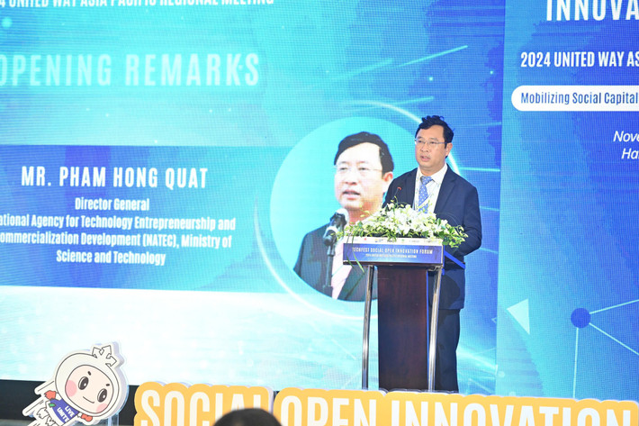 Cục trưởng Cục Phát triển thị trường và Doanh nghiệp khoa học và công nghệ Phạm Hồng Quất phát biểu khai mạc Hội thảo. Ảnh: Quang Khánh z6000672007121-6c12d4331d4c23ca55b5532ce2629fa0.jpg