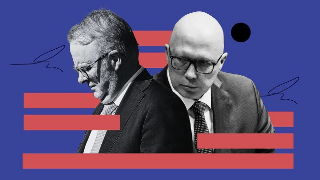 Thủ tướng Australia Anthony Albanese và lãnh đạo đảng Tự do Peter Dutton Thủ tướng Australia Anthony Albanese và lãnh đạo đảng Tự do Peter Dutton