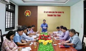 Trưởng Ban Pháp chế HĐND tỉnh Nguyễn Văn Khởi phát biểu tại buổi làm việc với Thanh tra tỉnh 