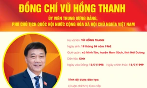 TÓM TẮT TIỂU SỬ ĐỒNG CHÍ VŨ HỒNG THANH - ỦY VIÊN TRUNG ƯƠNG ĐẢNG, PHÓ CHỦ TỊCH QUỐC HỘI NƯỚC CỘNG HÒA XÃ HỘI CHỦ NGHĨA VIỆT NAM