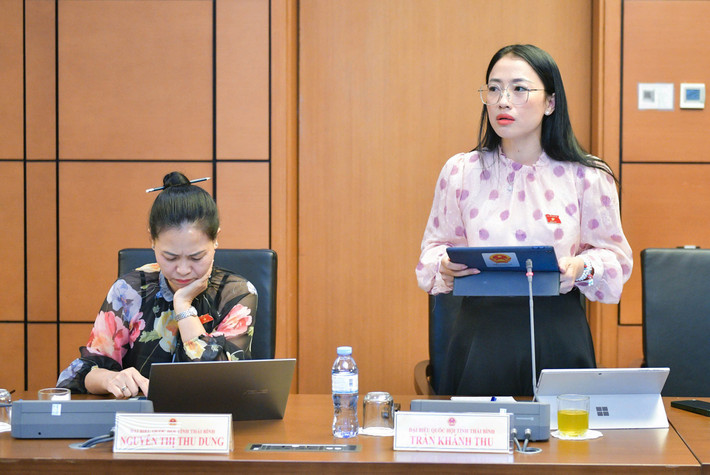 ĐBQH Trần Khánh Thu (Thái Bình) phát biểu. Ảnh: Minh Trang ĐBQH Trần Khánh Thu (Thái Bình) phát biểu. Ảnh: Minh Trang