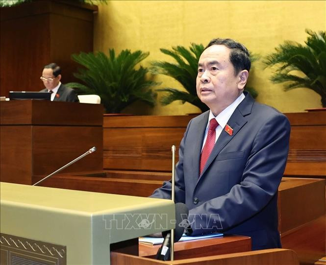 Chủ tịch Quốc hội Trần Thanh Mẫn phát biểu khai mạc Kỳ họp thứ Tám. Ảnh: Thống Nhất/TTXVN Chủ tịch Quốc hội Trần Thanh Mẫn phát biểu khai mạc Kỳ họp thứ Tám. Ảnh: Thống Nhất/TTXVN