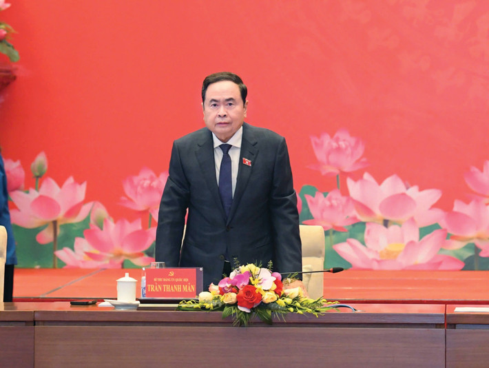 Bí thư Đảng ủy, Chủ tịch Quốc hội Trần Thanh Mẫn chủ trì Hội nghị lần thứ Nhất Ban Chấp hành Đảng bộ Quốc hội nhiệm kỳ 2020 - 2025. Ảnh: Lâm Hiển img-6687.jpg