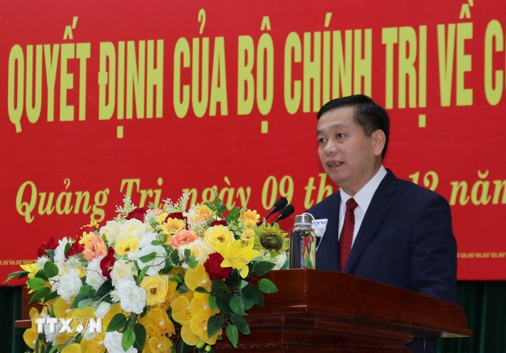 Tân Bí thư Tỉnh ủy Quảng Trị Nguyễn Long Hải phát biểu tại hội nghị. Ảnh: Thanh Thủy/TTXVN Tân Bí thư Tỉnh ủy Quảng Trị Nguyễn Long Hải phát biểu tại hội nghị. Ảnh: Thanh Thủy/TTXVN