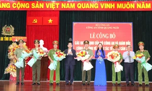 Công an tỉnh Quảng Ngãi công bố các quyết định về tổ chức bộ máy và công tác cán bộ