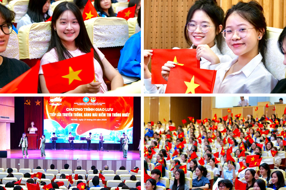 "Biển" cờ đỏ sao vàng phủ khắp Hội trường 11.10 1.jpg