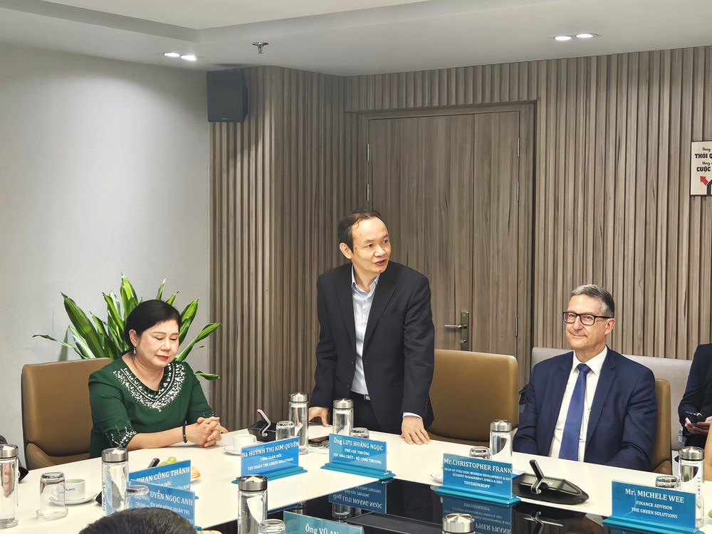 Ông Lưu Hoàng Ngọc phát biểu tại lễ ký kết. Ảnh: Đình Khôi. ong-luu-hoang-ngoc-phat-bieu-tai-le-ky-ket.jpg