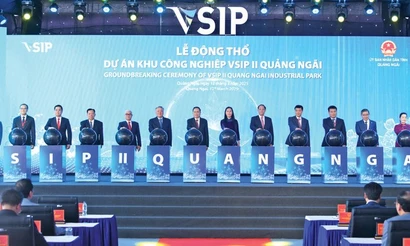 Chủ tịch Quốc hội Trần Thanh Mẫn dự lễ động thổ Khu công nghiệp VSIP II Quảng Ngãi