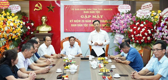 Trưởng Ban Dân tộc tỉnh Thái Nguyên Phan Đức Cường phát biểu tại buổi gặp mặt kỷ niệm 20 năm Ngày thành lập 1-z5767809292590-89ded3424c834107d91ab95df5ae6046-20240826122824-20240826143058-9072.jpg