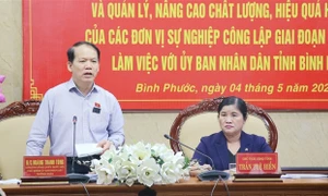 Đoàn giám sát của Ủy ban Thường vụ Quốc hội làm việc với UBND tỉnh Bình Phước