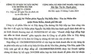 TAND quận Hoàn Kiếm ra quyết định xem xét, thẩm định tại chỗ, Công ty cổ phần Đầu tư và Xây dựng Cầu đường Hà Nội phản đối quyết liệt