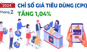 Chỉ số giá tiêu dùng tháng 2 tăng 1,04%