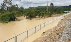 Lấp suối làm đường dẫn cao tốc Phan Thiết - Dầu Giây, nhiều hộ dân, hoa màu bị ngập nặng