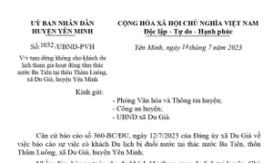 Hà Giang: Tạm dừng cho khách du lịch tắm tại thác Du Già