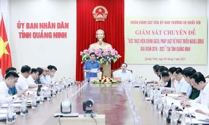 Đoàn giám sát của Ủy ban Thường vụ Quốc hội về phát triển năng lượng làm việc với UBND tỉnh Quảng Ninh