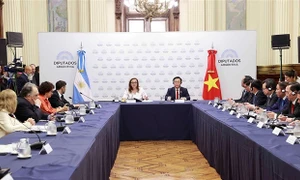 Chủ tịch Quốc hội Vương Đình Huệ hội đàm với Chủ tịch Hạ viện Argentina Cecilia Moreau