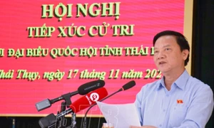 Phó Chủ tịch Quốc hội Nguyễn Khắc Định tiếp xúc cử tri tại huyện Thái Thụy, tỉnh Thái Bình