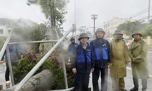 Nam Định: Lãnh đạo tỉnh kiểm tra công tác ứng phó với bão số 3 tại huyện Giao Thủy