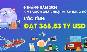 6 tháng năm 2024, tổng kim ngạch xuất, nhập khẩu đạt 368,53 tỷ USD