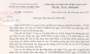 Công an quận Hoàn Kiếm chuyển đơn tố giác của Công ty CP ĐT&XD cầu đường Hà Nội đến Toà án, doanh nghiệp tiếp tục gửi đơn tố cáo