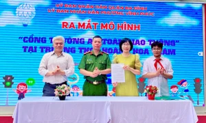 Hà Nội: Đồng loạt 10 trường học triển khai mô hình “Cổng trường an toàn giao thông”