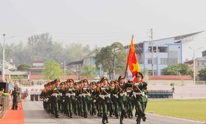 Quân đội hợp luyện diễu binh chào mừng Lễ Kỷ niệm 70 năm Chiến thắng Điện Biên Phủ