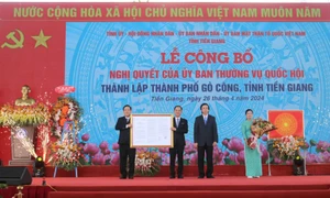 Tiền Giang: Công bố thành lập TP. Gò Công