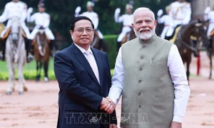 Thủ tướng Narendra Modi chủ trì lễ đón Thủ tướng Phạm Minh Chính thăm Ấn Độ