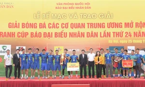 Bế mạc Giải bóng đá các cơ quan Trung ương mở rộng tranh Cúp Báo Đại biểu Nhân dân