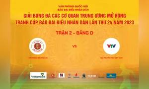 Trận đấu giữa hai đội bóng: Văn phòng Bộ Công an và Đài Truyền hình Việt Nam