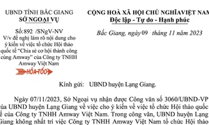 Tại sao Sở Ngoại vụ Bắc Giang nhất quyết đồng ý cho Công ty TNHH Amway Việt Nam tổ chức hội thảo bán hàng đa cấp?