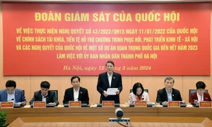 Phó Chủ tịch Quốc hội Nguyễn Đức Hải chủ trì làm việc với UBND thành phố Hà Nội về thực hiện Nghị quyết số 43/2022/QH15