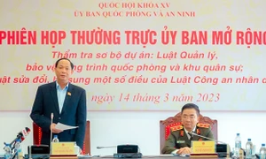 Phó Chủ tịch Quốc hội, Thượng tướng Trần Quang Phương dự phiên họp thẩm tra dự án Luật sửa đổi, bổ sung một số điều của Luật Công an nhân dân