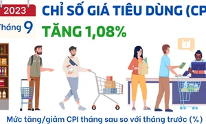 Tháng 9, chỉ số giá tiêu dùng tăng 1,08%