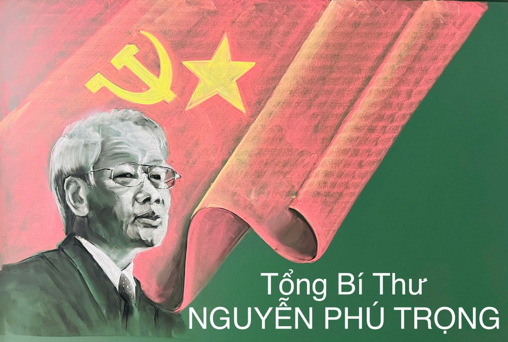 Tác phẩm vẽ về Cố Tổng Bí thư Nguyễn Phú Trọng (Ảnh: NVCC) z6326671690693-02f18d9ca31b45cc42c0b7e58a0d7664.jpg