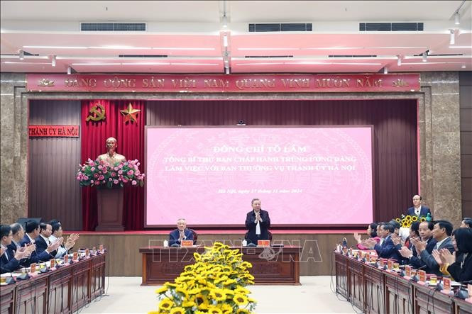 Tổng Bí thư Tô Lâm phát biểu tại buổi làm việc. Ảnh: Thống Nhất/TTXVN Tổng Bí thư Tô Lâm phát biểu tại buổi làm việc. Ảnh: Thống Nhất/TTXVN
