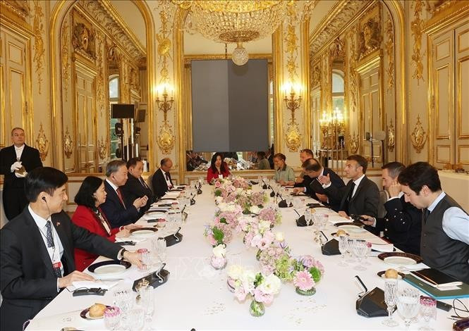 Tổng Bí thư, Chủ tịch nước Tô Lâm hội đàm với Tổng thống Pháp Emmanuel Macron. Ảnh: Trí Dũng/TTXVN Tổng Bí thư, Chủ tịch nước Tô Lâm hội đàm với Tổng thống Pháp Emmanuel Macron. Ảnh: Trí Dũng/TTXVN