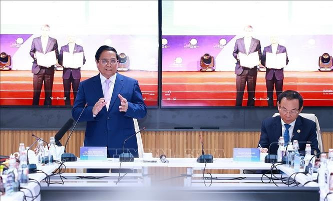 Thủ tướng Phạm Minh Chính phát biểu tại buổi lễ. Ảnh: Dương Giang/TTXVN Thủ tướng Phạm Minh Chính phát biểu tại buổi lễ. Ảnh: Dương Giang/TTXVN
