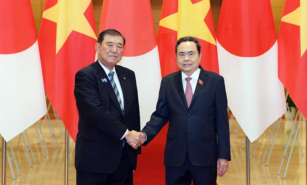 Chủ tịch Quốc hội Trần Thanh Mẫn hội kiến Thủ tướng Nhật Bản Ishiba Shigeru. Ảnh: Lâm Hiển ctqh-7540.jpg