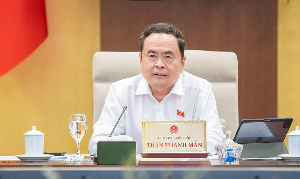 Chủ tịch Quốc hội Trần Thanh Mẫn phát biểu. Ảnh: Hồ Long ctqh-a2-5857.jpg