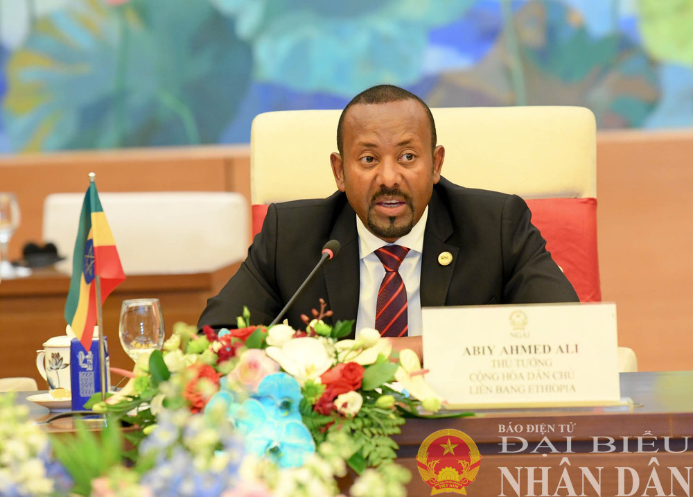 Thủ tướng Cộng hòa Dân chủ Liên bang Ethiopia Abiy Ahmed Ali phát biểu tại cuộc hội kiến. Ảnh: Lâm Hiển Thủ tướng Cộng hòa Dân chủ Liên bang Ethiopia Abiy Ahmed Ali phát biểu tại cuộc hội kiến. Ảnh: Lâm Hiển