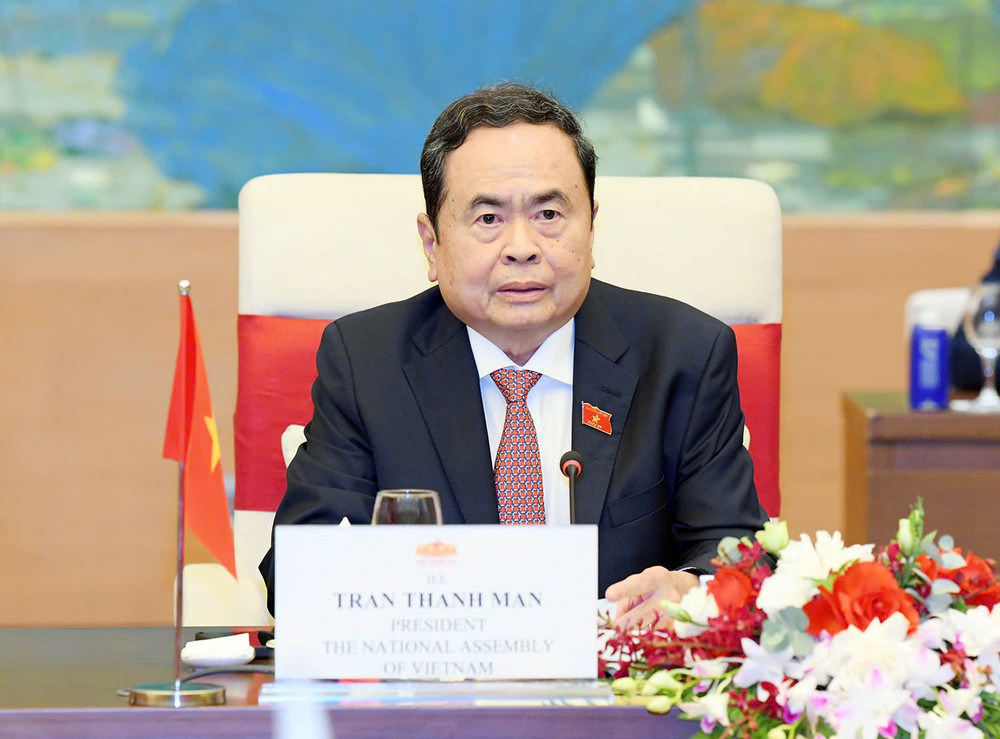 Chủ tịch Quốc hội Trần Thanh Mẫn phát biểu tại hội kiến. Ảnh: Lâm Hiển don-5.jpg
