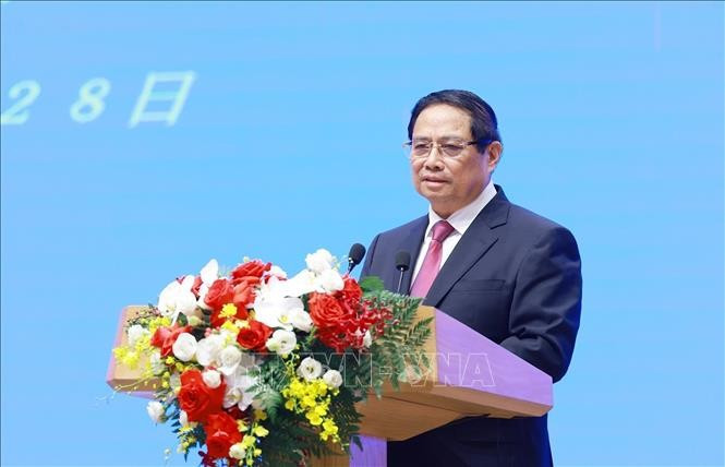 Thủ tướng Phạm Minh Chính phát biểu với báo chí hai nước. Ảnh: Dương Giang/TTXVN Thủ tướng Phạm Minh Chính phát biểu với báo chí hai nước. Ảnh: Dương Giang/TTXVN