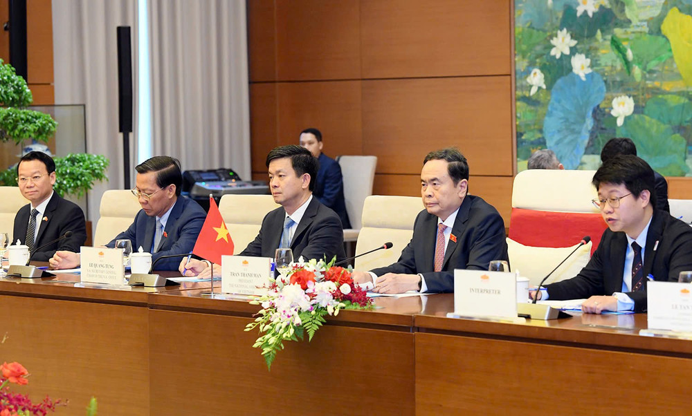 Chủ tịch Quốc hội Trần Thanh Mẫn phát biểu tại hội kiến. Ảnh: Lâm Hiển don-7.jpg