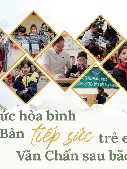 Tổ chức Vì Hoà bình Nhật Bản tiếp sức trẻ em tại Văn Chấn, Yên Bái sau bão Yagi