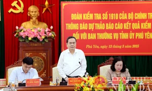 Chủ tịch Quốc hội Trần Thanh Mẫn chủ trì làm việc với Ban Thường vụ Tỉnh ủy Phú Yên