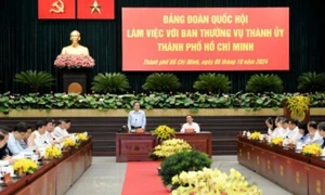 Chủ tịch Quốc hội Trần Thanh Mẫn chủ trì làm việc với Ban Thường vụ Thành ủy Thành phố Hồ Chí Minh