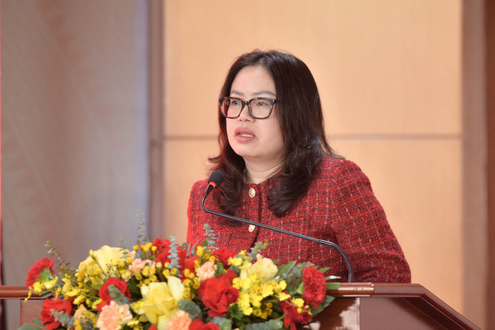 Trưởng ban Biên tập Thời sự - Chính trị Phạm Thị Thanh Tâm phát biểu. Ảnh: Hồ Long htl-7656.jpg