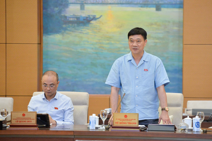 Chủ nhiệm Ủy ban Kinh tế Vũ Hồng Thanh trình bày Báo cáo thẩm tra. Ảnh: Hồ Long Chủ nhiệm Ủy ban Kinh tế Vũ Hồng Thanh 1.jpg
